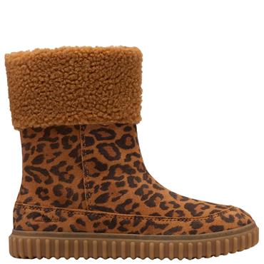 CLARKS GIRLS ANIMAL PRINT ZIP BOOT - LEOPARD ANIMAL PRINT